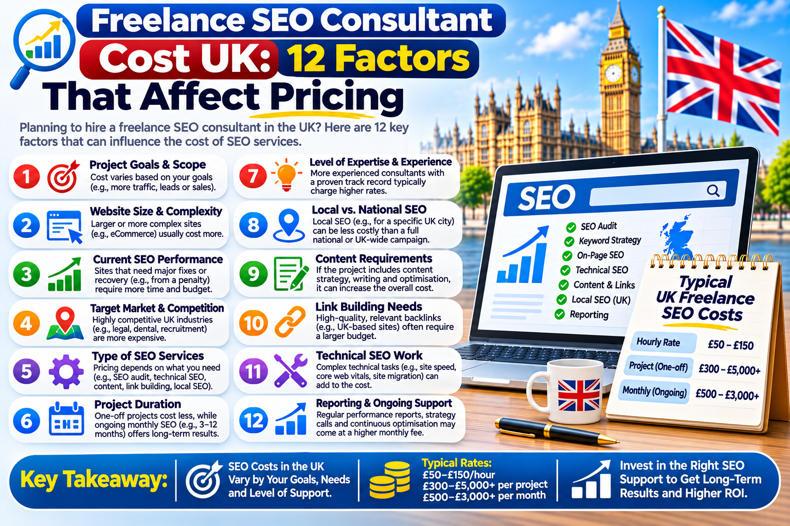 Freelance SEO consultant cost UK